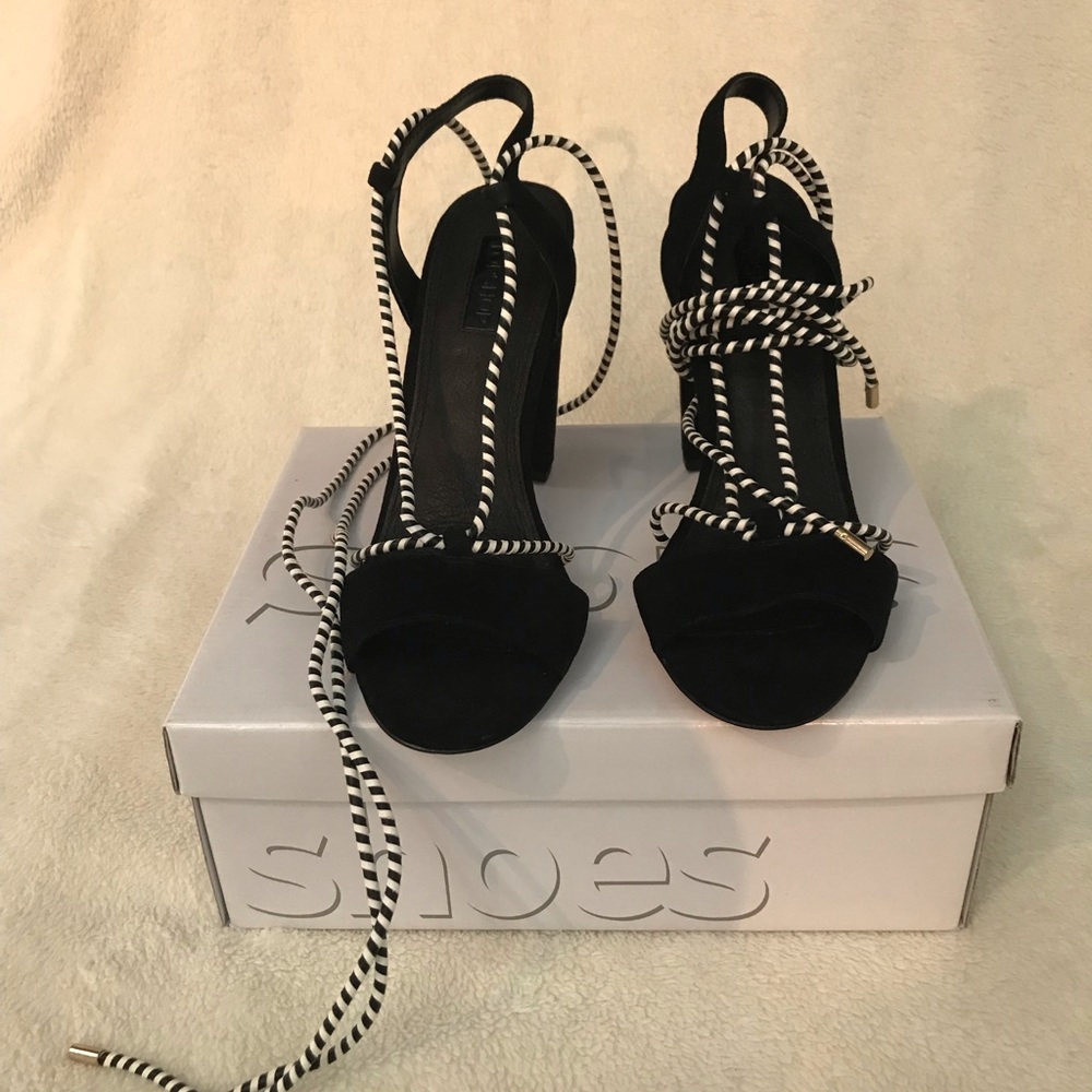 Top Shop ankle tie suede heels